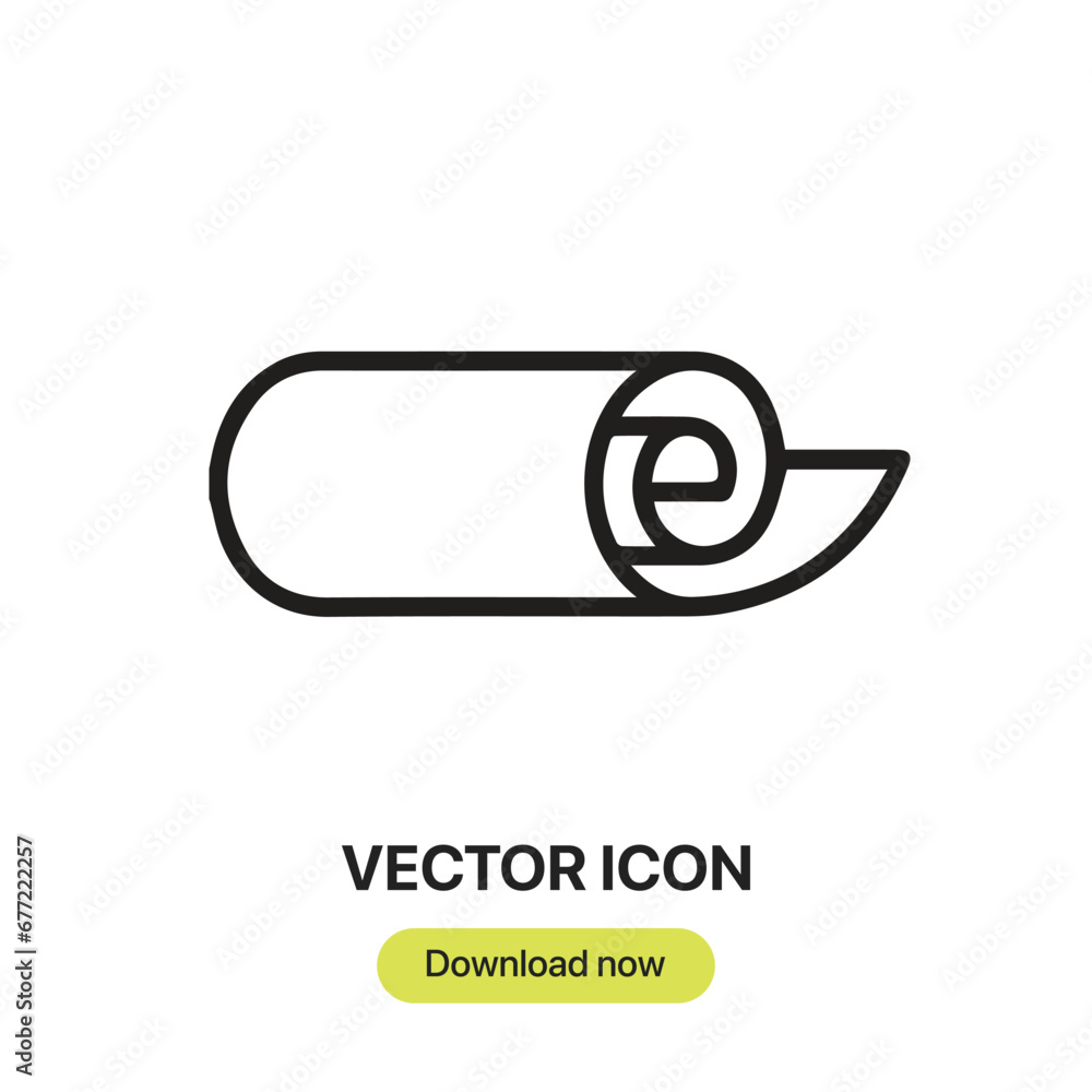 Poster mat for fitness icon vector. linear-style sign for mobile concept and web design. mat for fitness sy