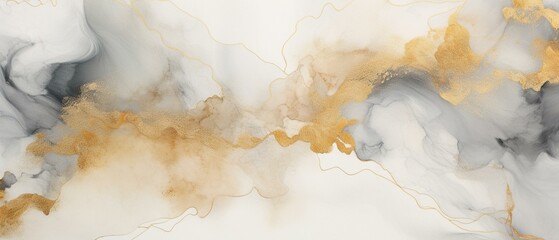 Abstract marble texture with gold splashes, luxury background, Natural luxury abstract fluid art watercolor in alcohol ink technique, Generative AI