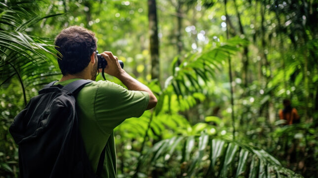 Pictures of adventures in the rainforest Hikers encounter plants, animals, wild people, and mysteries.