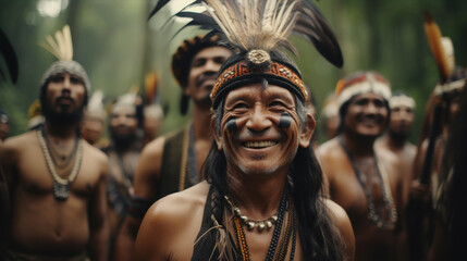 Obraz premium Pictures of adventures in the rainforest Hikers encounter plants, animals, wild people, and mysteries.