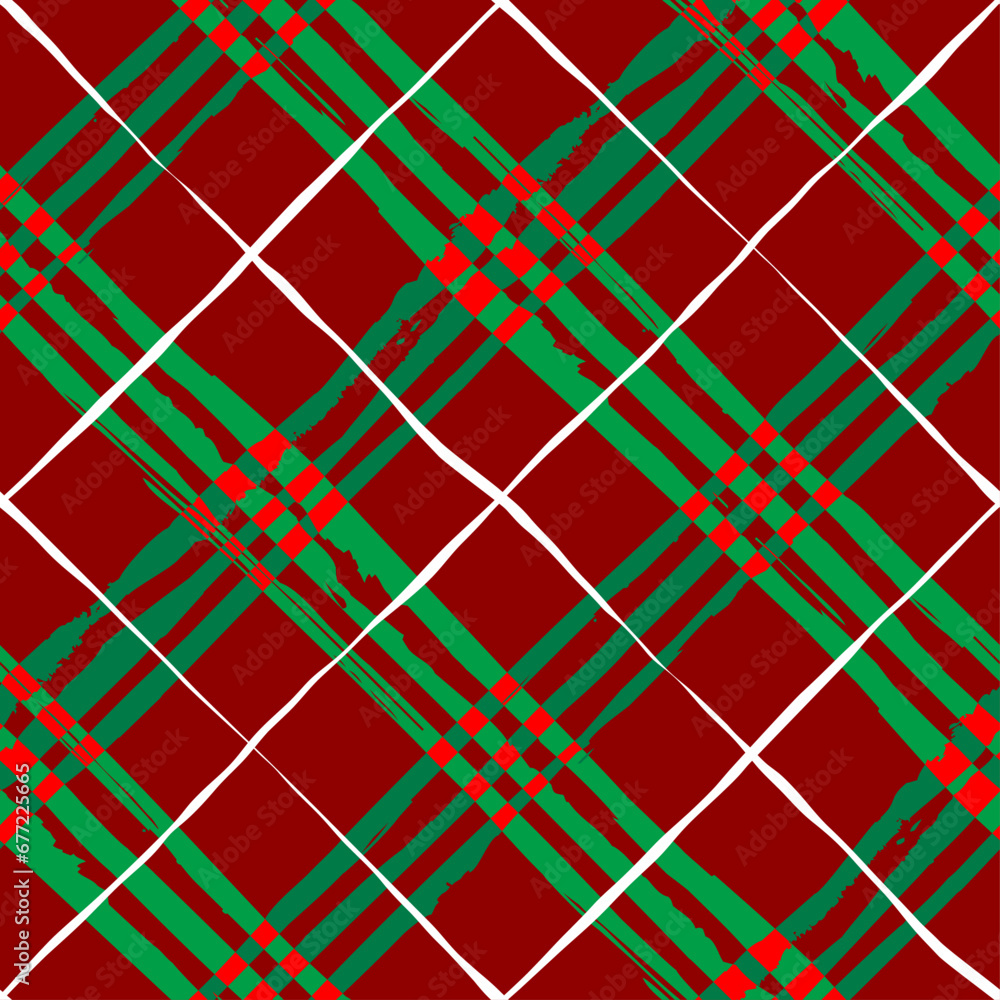 Poster patchwork textile pattern. seamless plaid design background. merry christmas cozy pattern.
