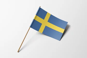 Foto op Aluminium Sweden flag of small paper, isolated on white background © zmotions