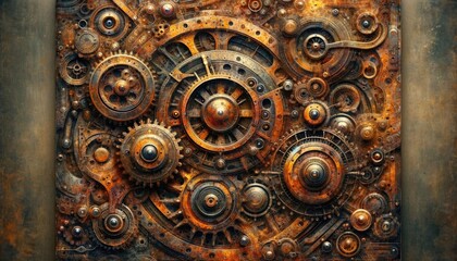 Steampunk Gears and Cogs Background