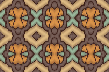 Ikat Design Drawing or Modern Native Thai Ikat Pattern. Geometric Ethnic Background for Pattern Seamless Design or Wallpaper.
