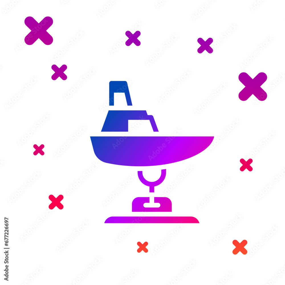 Poster color swing boat on the playground icon isolated on white background. childrens carousel with boat. 