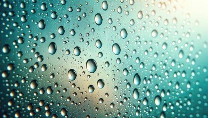 Close-up of Water Droplets on Glass Surface