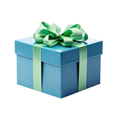 Blue gift box on transparent background PNG