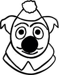 Dog muzzle Christmas drawing for decoration and design.
