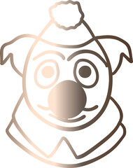 Dog muzzle Christmas gradient for decoration and design.