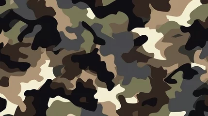 Foto op Plexiglas Camouflage pattern cloth texture background for hunting or fishing and Military clothes, illustration © chiew