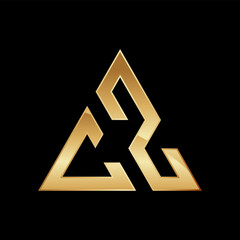 CZ Letter Mark Logo, Triangle Shape Design - obrazy, fototapety, plakaty