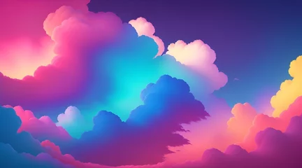 Foto op Canvas Abstract fantasy background of colorful neon clouds © Logo