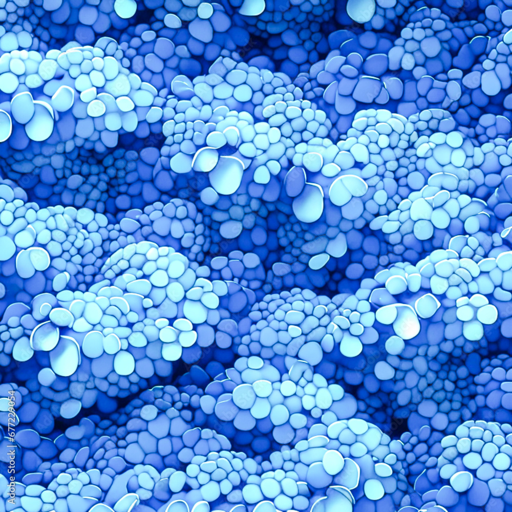 Poster abstract 3d rendering of blue balls. seamless pattern.