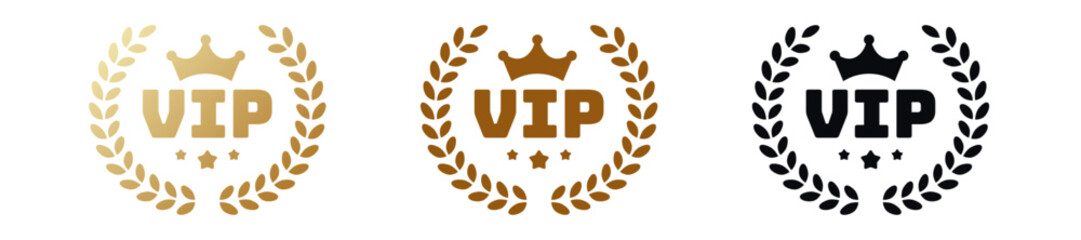 Vip status stamp. Premium member emblem. Exclusive user card tag.