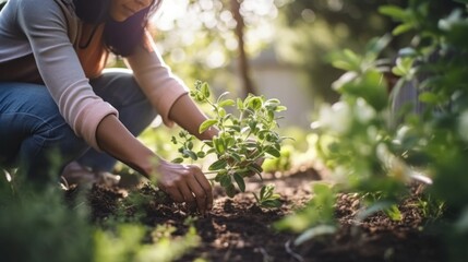 Experienced gardener fosters growth in sustainable garden.