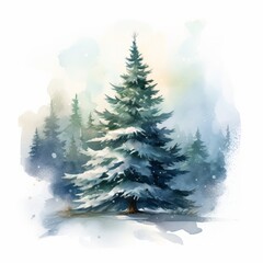 christmas tree with snow