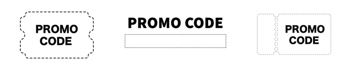 Promo code tag vector cutoff template.Discount coupon template. Promocode sale discount ticket.