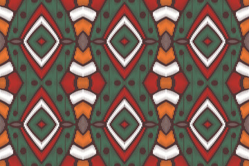 Fabric ethnic tribal pattern art. Ethnic ikat seamless pattern. American and Mexican style. Design for background, wallpaper, illustration, fabric, clothing, carpet, textile, batik, embroidery.