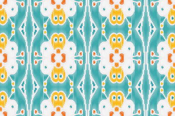 Fabric ethnic tribal pattern art. Ethnic ikat seamless pattern. American and Mexican style. Design for background, wallpaper, illustration, fabric, clothing, carpet, textile, batik, embroidery.