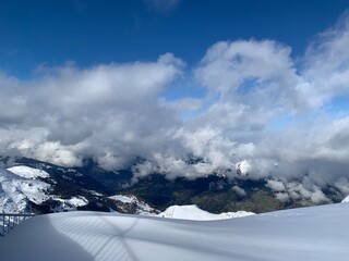 snowy mountain landscape weisshorn arosa lenzerheide swiss alps