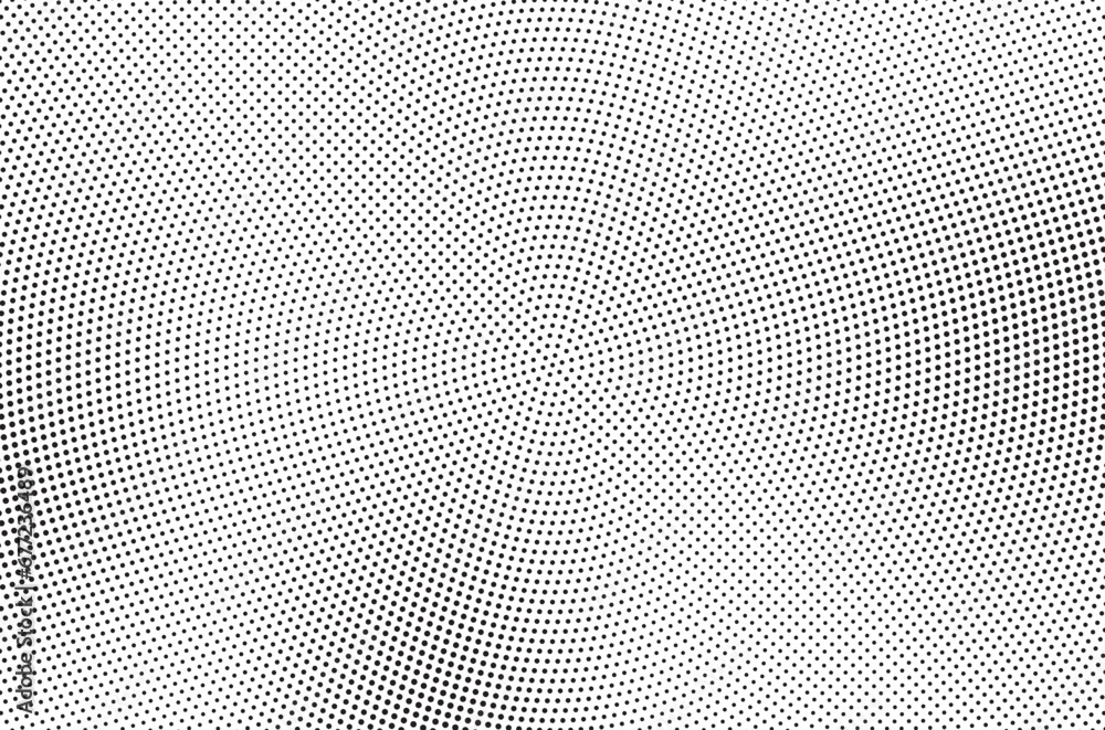 Poster Halftone vector background. Monochrome halftone pattern. Abstract geometric dots background. Pop Art comic gradient black white texture. Design for presentation banner, poster, flyer, business card.	