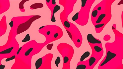 Obraz premium Minimalistic Background of abstract Pattern in hot pink Colors. Creative Wallpaper with organic Shapes
