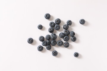blueberries on a white background
