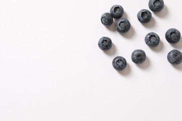 blueberries on a white background