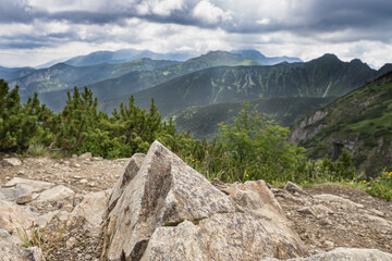 View from the Kondracka Pass to the Tatra Mountains