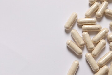 pills on white background