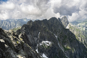 View from the Rysy trail towards Mięguszowiecki peak