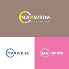 MAX white Beauty Logo Design Concept and Symbol Letter Beauty Logo Design