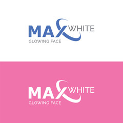 MAX white Beauty Logo Design Concept and Symbol Letter Beauty Logo Design