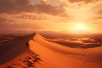 Fototapeta na wymiar Captivating desert landscape during golden hour