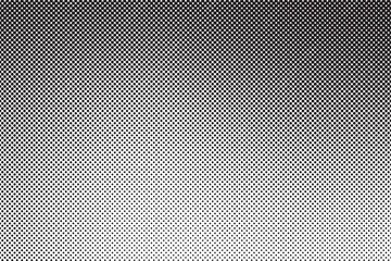 Halftone vector background. Monochrome halftone pattern. Abstract geometric dots background. Pop Art comic gradient black white texture. Design for presentation banner, poster, flyer, business card.	