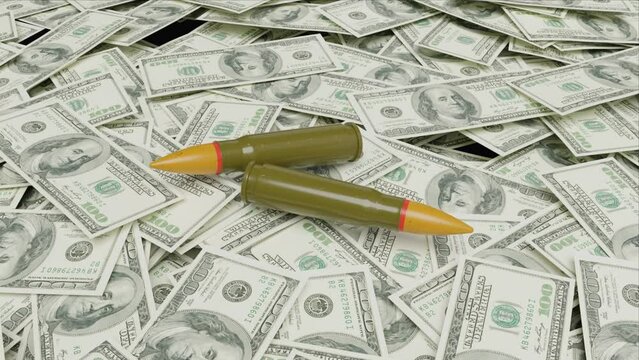 4k of cost of war animation,money stack,falling bullet,us dollar ,palestine war,israel war,perfect for news  video