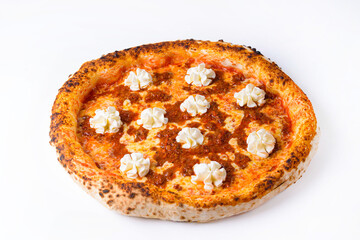 pizza Bolognese on a white background