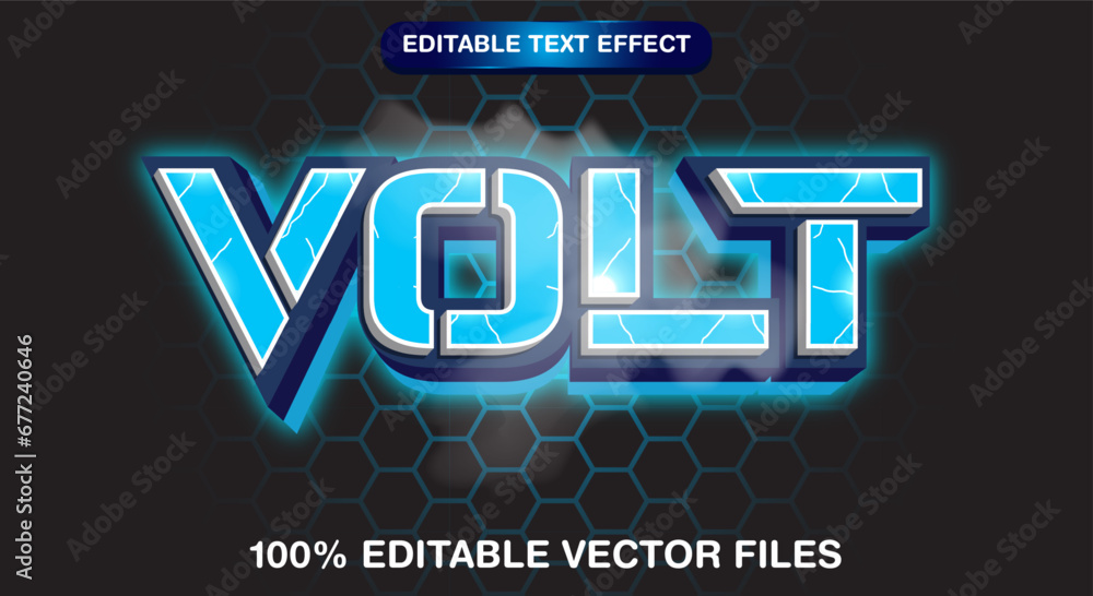 Poster bolt thunder flash lightning typography editable text effect template background design