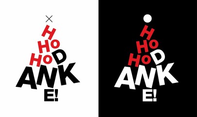 Design Christmas card in two color ways. Ho ho ho! Danke! Thank you in german.