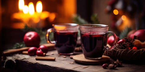 Glowing Holidays: Mulled Wine Moments with candle light 