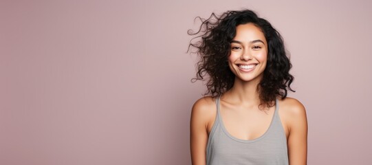 Young Asian biracial woman smile happy face portrait