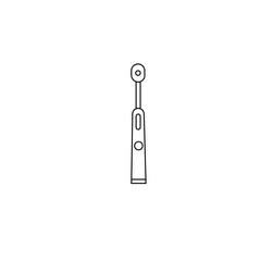 electric toothbrush line icon on white .