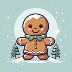 christmas man gingerbread, vector
