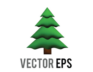 vector gradient outdoor park green tree 3D icon