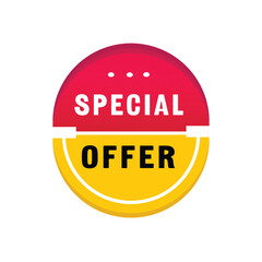 Special offer banner design sticker modern style. Discounts symbol for marketing, business, product advertising. Vector illustration.