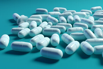 Close-up pills lying on the table generativ ai