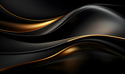 Elegant Noir: Beautiful Black Abstract with Luxurious 3D Texture
