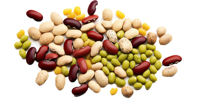 Beans isolated on transparent background, image with background removed, created with Generative Ai technology.
