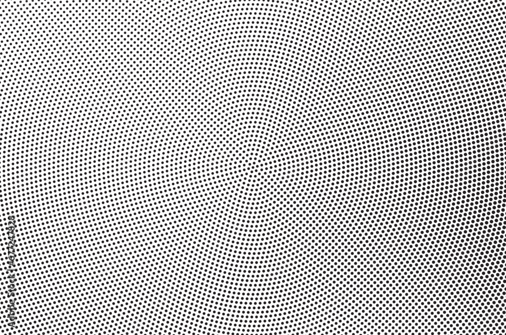 Poster Halftone vector background. Monochrome halftone pattern. Abstract geometric dots background. Pop Art comic gradient black white texture. Design for presentation banner, poster, flyer, business card.	