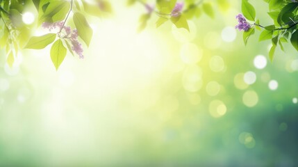 Fototapeta premium Spring or summer background bokeh leaves and branches 